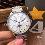 Perfect Replica IWC Portugieser Moon phase Watch Stainless Steel Case